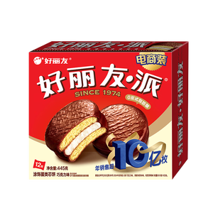 好丽友（ORION）巧克力派12枚445g/盒 营养早餐面包点心夹心蛋糕点心解馋休闲零食
