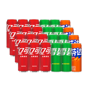 可口可乐（Coca-Cola）可乐*12+雪碧*8+芬达*4 有糖汽水 碳酸饮料  330ml*24罐