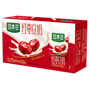 豆本豆唯甄红枣豆奶 250ml*24盒/箱2.3g植物蛋白饮料儿童营养学生早餐奶
