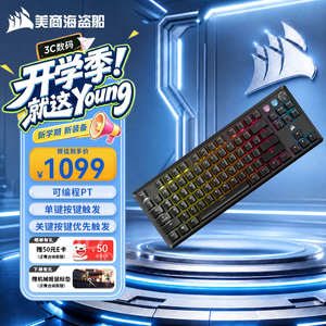 美商海盗船（USCORSAIR）K70 RGB PRO 机械键盘 游戏机械键盘 光轴机械键盘 电竞磁轴键盘 8K回报率 铝框PBT键帽 RGB背光 K70 TKL 磁轴 黑