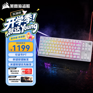 美商海盗船（USCORSAIR）K70 RGB PRO 机械键盘 游戏机械键盘 光轴机械键盘 电竞磁轴键盘 8K回报率 铝框PBT键帽 RGB背光 K70 TKL 磁轴 白
