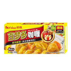 好侍（HOUSE）百梦多咖喱块 原味 100g/盒 日式块状咖喱调味料  2-4人份