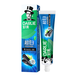好来（DARLIE）原黑人超白竹炭深洁牙膏清新口气密泡去黄去牙渍温和亮白含氟190g