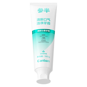 参半清新沁香牙膏 酵素净澈洁白益生菌呵护 劲爽薄荷味100g