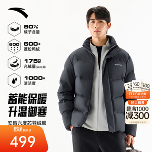 安踏（ANTA）六度芯2.0羽绒服丨面包羽绒服男连帽短款外套冬季保暖防寒棉服 【精英气场-立领款】男装灰7919-4 升级80%绒子含量 4XL (195) 建议200-220斤