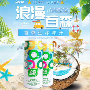 百森生榨椰汁植物蛋白饮品960ml*6罐装