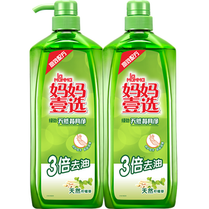妈妈壹选柠檬草餐具净1.28kg+补充装1.28kg洗洁精食品用洗涤灵果蔬奶瓶用