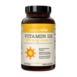 自然薇萃（naturewise）阳光瓶维生素D3软胶囊5000IU 活性vd3男女备孕成人补钙原装进口