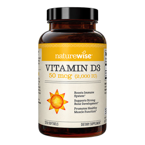 自然薇萃（naturewise）维生素D3成人2000IU阳光瓶 vd3软胶囊备孕男女青少年补钙促钙吸收