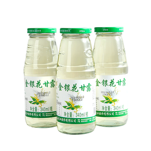 绿色天空金银花露低糖饮料340ml*12瓶成人饮料清清宝植物凉茶牛奶伴侣整箱