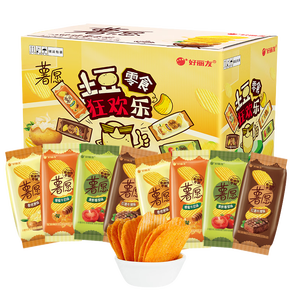 好丽友（ORION）薯愿薯片膨化休闲零食大礼包非油炸饼干儿童追剧混合味 12包/420g