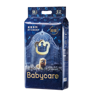 babycare皇室狮子王国弱酸纸尿裤小号S58片(4-8kg)婴儿尿不湿亲肤透气