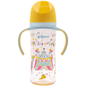贝亲（Pigeon）PPSU双把手防胀气奶瓶330ml LL号奶嘴 马戏团 9月+ AA225
