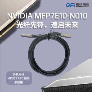 英伟达NVIDIA MFP7E10-N010 多模光纤 高性能计算场景 双MPO12 APC 接头 3米