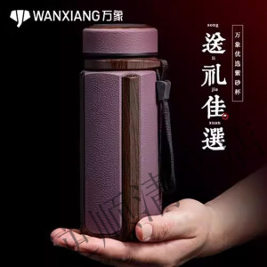 万象（WANXIANG）宜兴紫砂杯男士办公家用便携带盖滤网提绳泡茶水杯I23PL礼盒装 紫  紫