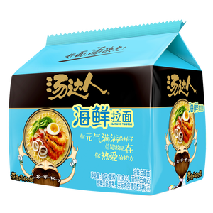 统一 方便面 汤达人 海鲜拉面风味 方便面113g*5 五连包