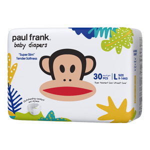 大嘴猴（paul frank）经典蓝装纸尿裤超薄透气男女宝通用尿不湿柔软裸感成长学步训练裤 丛林纸尿裤M码16片