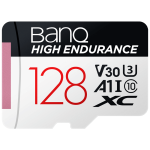 banq 128GB TF（MicroSD）存储卡 A1 U3 V30 4K 行车记录仪&安防监控专用内存卡 高度耐用
