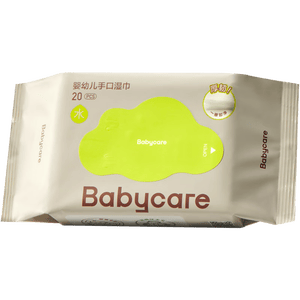 babycare婴儿手口湿巾加厚擦脸湿纸巾小包便携出行3150绿盖湿巾20抽-1包