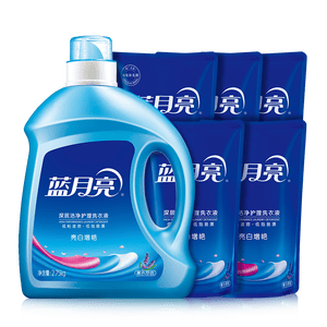 蓝月亮 亮白增艳洗衣液薰衣草香2.75瓶+1kg*5袋 护衣护色 强效去渍