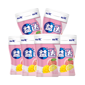 益达无糖口香糖混合味约70粒98g*6瓶 木糖醇口香糖糖休闲零食糖果