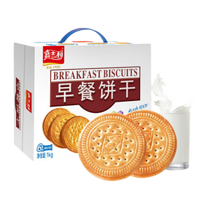 嘉士利饼干零食营养早餐饼干牛奶味1000g/盒  代餐饱腹送礼零食礼盒