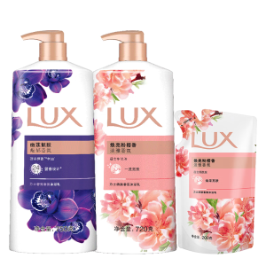 力士（LUX）精油香氛沐浴露套装 幽莲魅肤750g+樱花720g送沐浴露200g香味持久