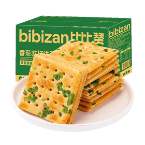 比比赞（BIBIZAN）香葱苏打饼干1002g 整箱装酥脆咸香代餐早餐办公室饱腹休闲零食品