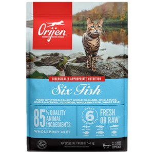 Orijen渴望猫粮 成猫幼猫粮 六种鱼肉美毛无谷全价进口5.4kg效期27/1