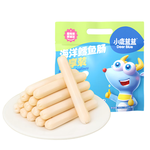 小鹿蓝蓝 海洋鳕鱼肠分享装 儿童宝宝零食鱼肠鳕鱼肉含量65% 400g 