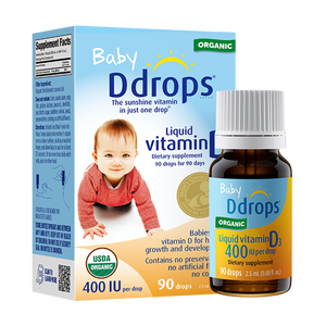 Ddrops滴卓思 新生婴幼儿 维生素D3滴剂vd3初生0-1岁 400IU 无敏原150项
