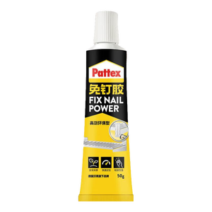 汉高百得（Pattex）德国汉高免钉胶强力胶免打孔胶水踢脚线金属镜子胶环保耐候胶快干 高效环保手挤型(白色1支)