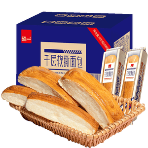 泓一千层软撕面包 早餐面包代餐手撕吐司休闲零食饱腹糕点整箱800g