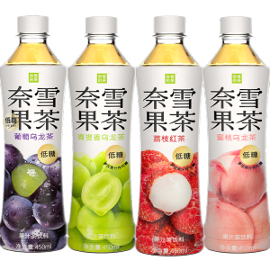 奈雪的茶 果汁茶饮料 450ml*12瓶 混合口味 蜜桃葡萄荔枝味 低糖果茶饮品