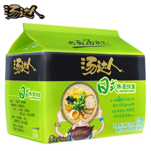 统一汤达人方便面 五合一袋装泡面速食品拉面 日式豚骨拉面125g*5包