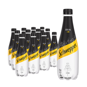 可口可乐怡泉（Schweppes） 无糖零卡 苏打水 汽水饮料 400ml*12瓶