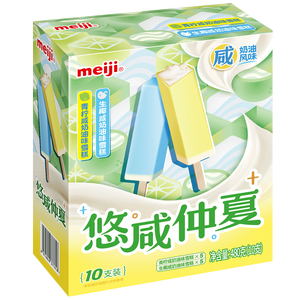 明治青柠咸奶油味雪糕、生椰咸奶油味雪糕 48g*10支