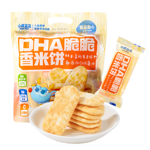 小鹿蓝蓝 DHA脆脆香米饼 儿童零食仙贝脆米饼米果饼干 120g