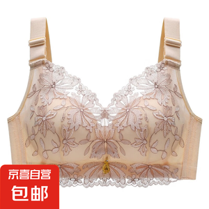 维多利亚内衣女无钢圈小胸聚拢收副乳防下垂爆款平胸专用文胸罩 肤色 L 36/80AB 【上薄下厚】