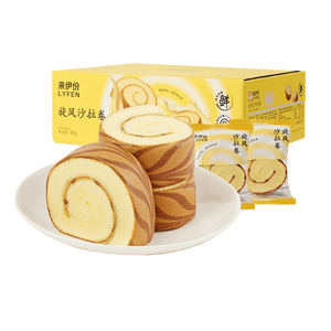 来伊份沙拉卷400g瑞士卷夹心面包蛋糕卷下午茶点心早餐代餐饱腹休闲零食