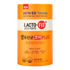 韩国原装进口乐多飞LACTO-FIT益生菌250亿增强活菌型2g*60包/罐脯氨酸专利成人全家呵护肠胃葡萄味