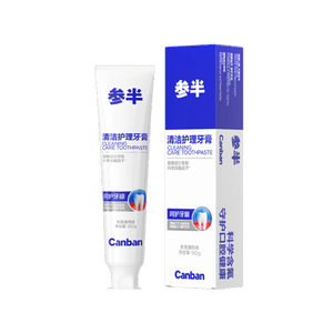 参半清洁护理牙膏亮白益生菌清新口气含氟防龋冬青薄荷味90g