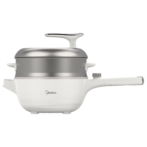 美的（Midea）0氟钛陶 电炒锅 电蒸锅 电煮锅 家用炒菜多功能一体电热锅电火锅 4L多用途锅HCG2821F 配蒸笼新品