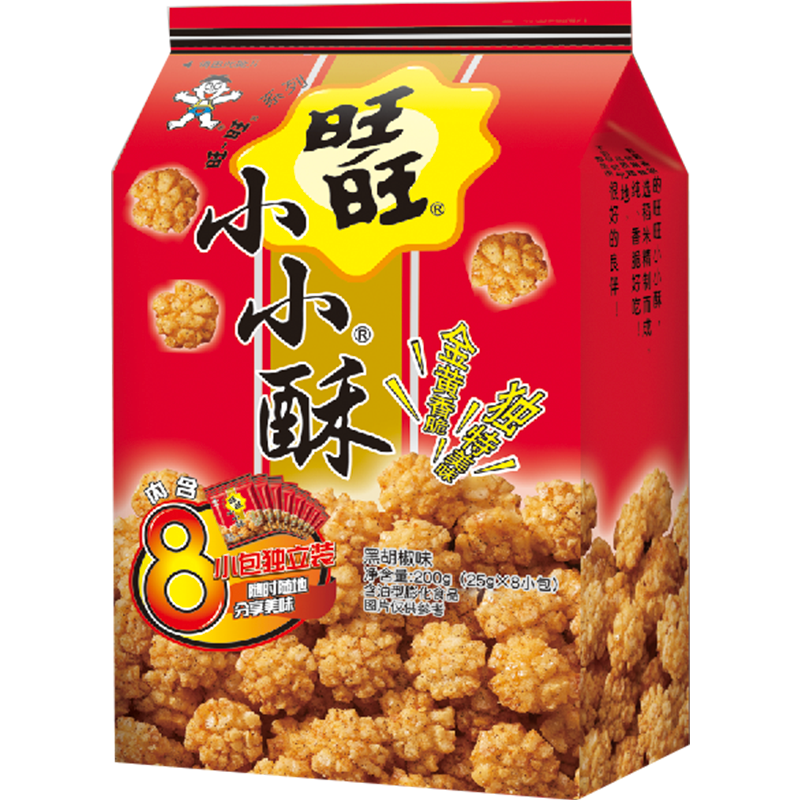 旺旺 小小酥 黑胡椒味 200g 袋装 休闲膨化食品糕点零食酥脆饼干