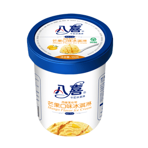 八喜冰淇淋 芒果口味550g(880ml)*1桶 家庭装 生牛乳冰淇淋桶装