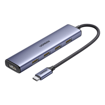 UGREEN Type-Cչ HDMIתͷչUSB-C3.0Macbook  IPad Pro IPhone15ʼǱ һ HDMI+USB3.0*4