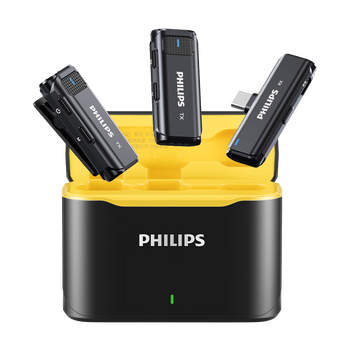 飞利浦（PHILIPS）【国家补贴】无线领夹麦克风一拖二收音麦主播直播户外vlog短视频直插式Type-C手机收音DLM3545C