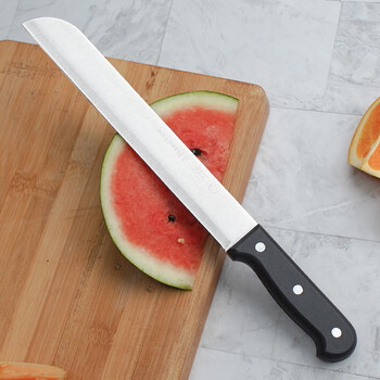 不锈钢西瓜刀厨房家用瓜果刀切哈密瓜刀加长圆头水果刀 黑柄 9.