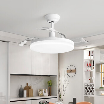 雷士nvc隐形led风扇灯餐厅白色吊扇灯卧室简约灯具现代中式灯饰带遥控