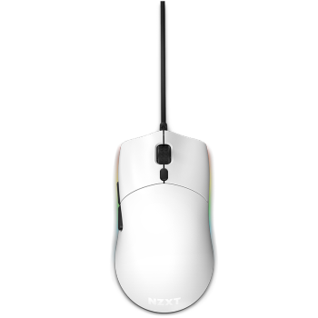 NZXT 恩杰  LIFT RGB 便携型双手通用 电竞游戏鼠标 轻便67g RGB灯效 白色